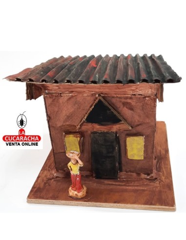 Casa con mujer-Pesebre Belen...