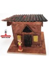 Casa con mujer-Pesebre Belen Nacimiento Artesanal.