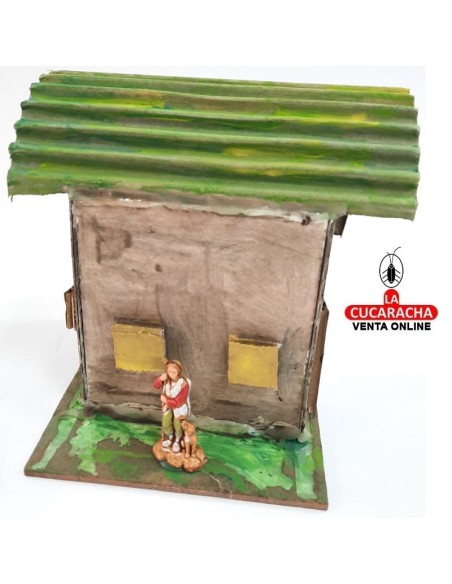 Casa almacen pastor y perro-Pesebre Belen Nacimiento Artesanal.