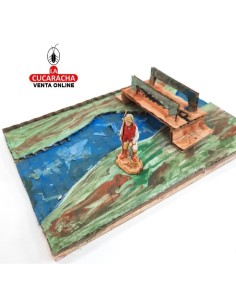 Pescador en rio-Pesebre...