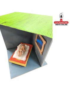 Pesebre Belen Nacimiento Artesanal madera Niño Jesús.