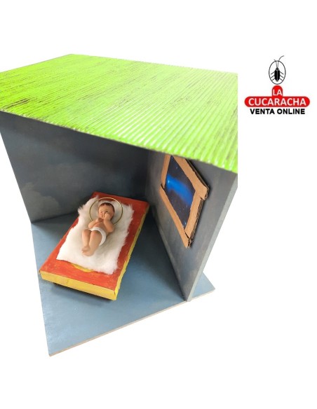 Pesebre Belen Nacimiento Artesanal madera Niño Jesús.
