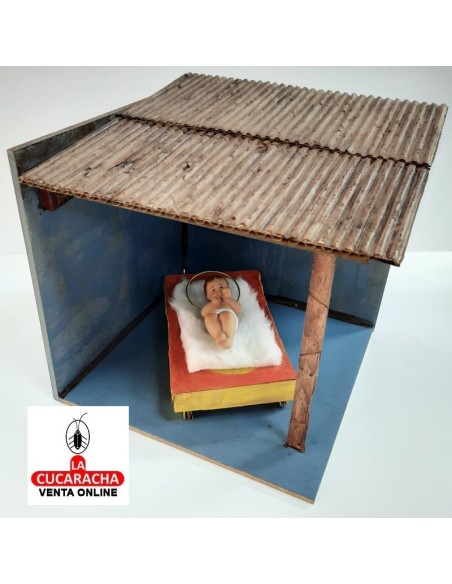Pesebre Belen Nacimiento Artesanal madera Niño Jesús.