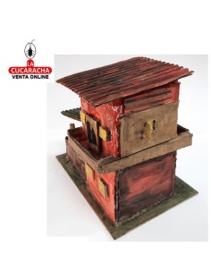 Casa dos pisos con cuadra-Pesebre Belen Nacimiento Artesanal.