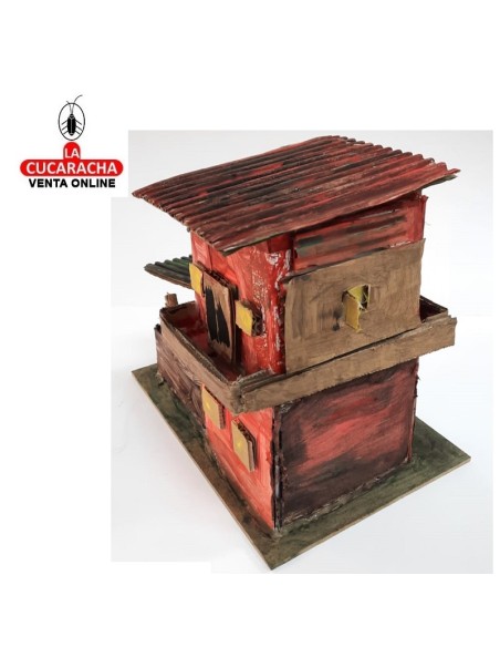 Casa dos pisos con cuadra-Pesebre Belen Nacimiento Artesanal.