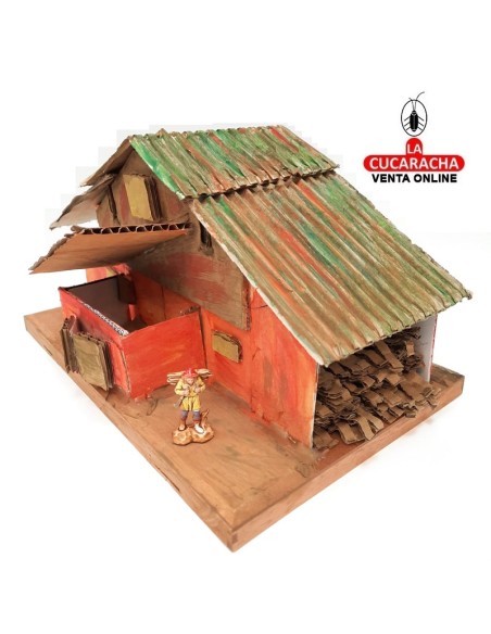 Cason con cuadra y leñeras-Pesebre Belen Nacimiento Artesanal.