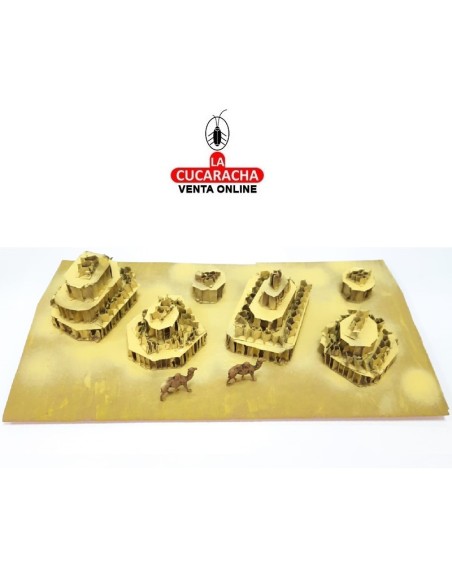 Camellos en dunas-Pesebre Belen Nacimiento Artesanal.