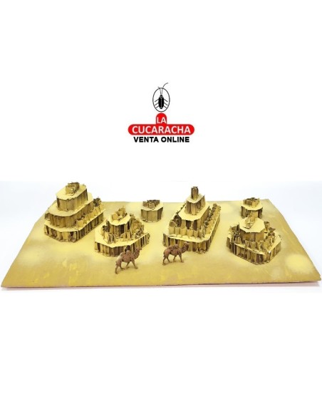 Camellos en dunas-Pesebre Belen Nacimiento Artesanal.