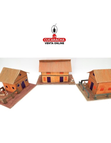 Conjunto tres casas-Pesebre Belen...