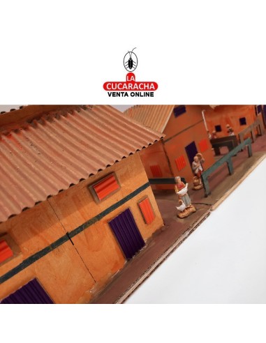 Conjunto tres casas-Pesebre Belen...