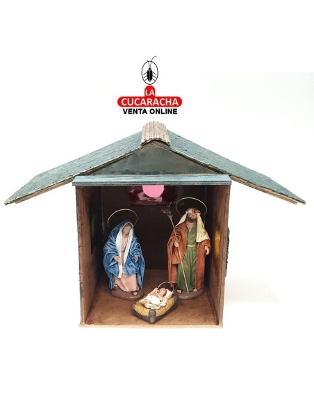 Pesebre Belen madera Nacimiento Artesanal 14cm.