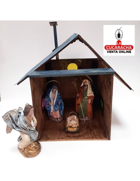 Pesebre Belen madera Nacimiento Artesanal 14cm.