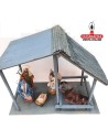 Pesebre Belen madera plata y Nacimiento Artesanal 14cm. completo.