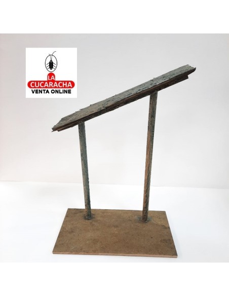 Pesebre Belen madera Nacimiento Artesanal 14cm. caoba oscuro.