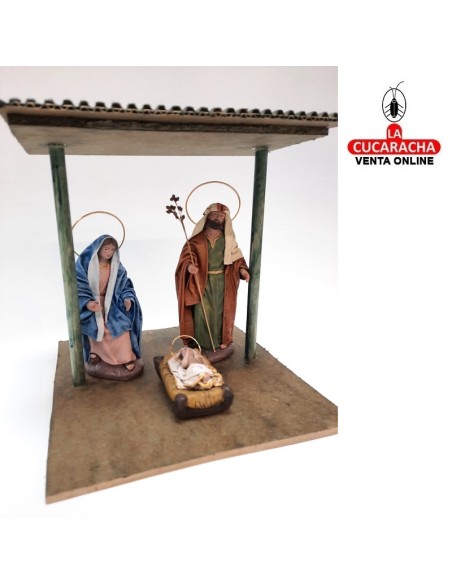 Pesebre Belen madera Nacimiento Artesanal 14cm.
