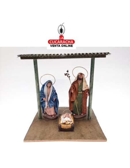Pesebre Belen madera Nacimiento Artesanal 14cm.