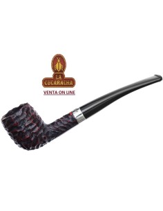 Pipa Peterson Junior Nickel Mounted Canted Bent Billiard Rústica.