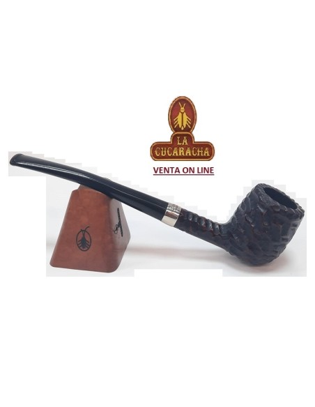 Pipa Peterson Junior Nickel Mounted Canted Bent Billiard Rústica.