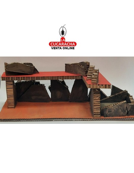 Pesebre Belen Nacimiento Artesanal rocas carton 20x55x23cm.