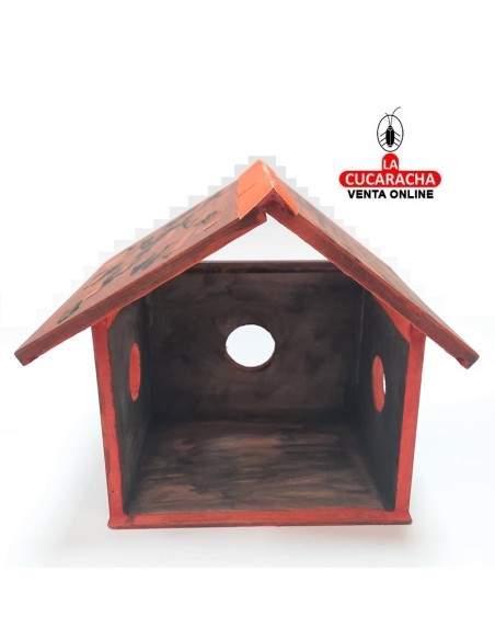 Pesebre Belen Nacimiento Artesanal madera 21x21x18cm. 3 ventanas.