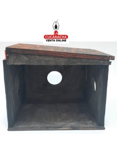 Pesebre Belen Nacimiento Artesanal madera 15x18x14cm. 3 ventanas.