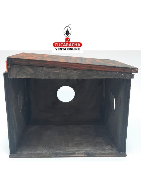 Pesebre Belen Nacimiento Artesanal madera 15x18x14cm. 3 ventanas.