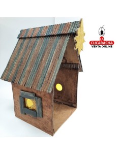 Pesebre Belen Nacimiento Artesanal 14cm. madera 2 ventanas.