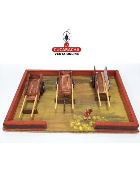 Tres carretas-Pesebre Belen Nacimiento Artesanal.