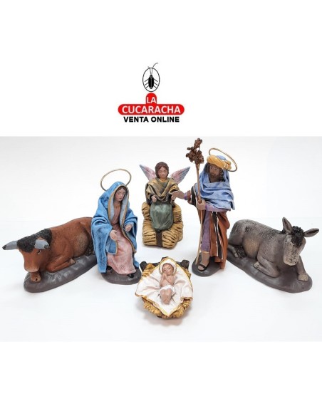 Belen Nacimiento Artesanal 12cm. completo sin Pesebre.