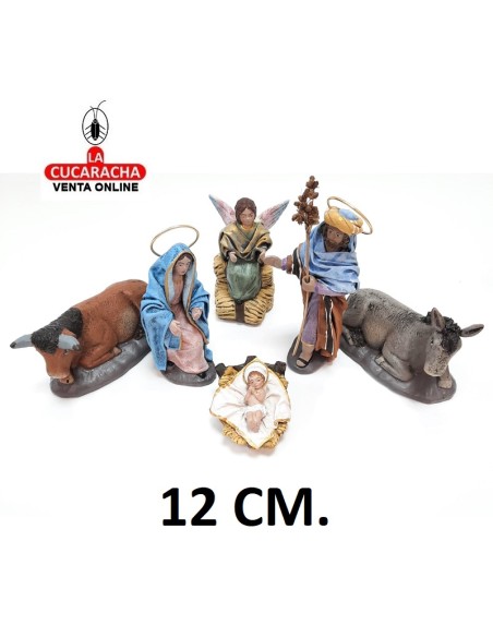 Belen Nacimiento Artesanal 12cm. completo sin Pesebre.