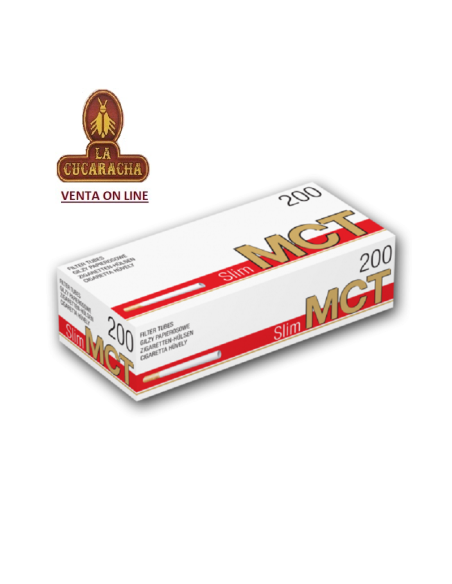 mct-Caja 200 Tubos cigarrillo vacios SLIM 6mm.