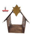 Pesebre Belen madera Nacimiento Artesanal 12cm. 8 ventanas.