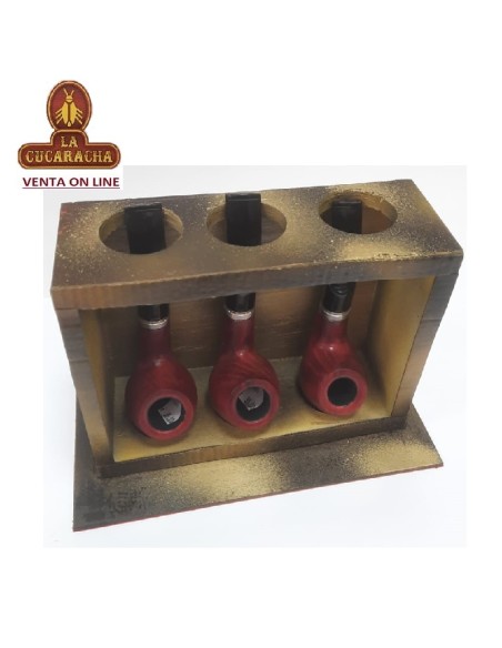 PIPERO-REPOSAPIPAS 3 MADERA ORO.