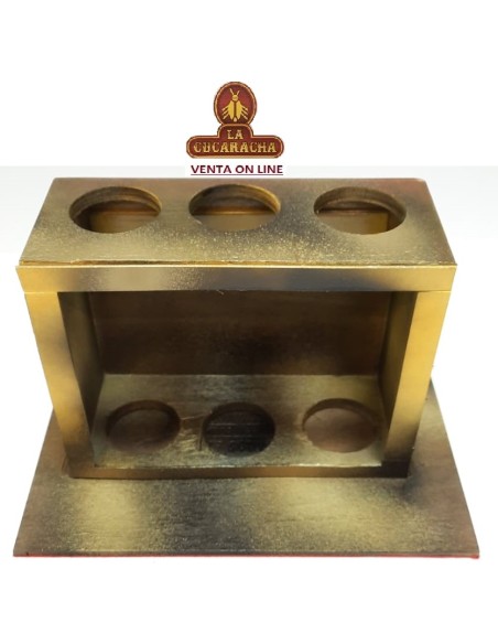 PIPERO-REPOSAPIPAS 3 MADERA ORO.