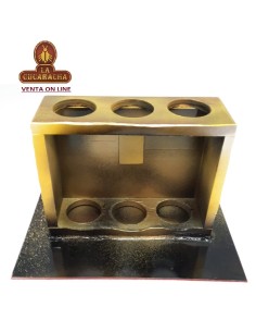 PIPERO-REPOSAPIPAS 3 MADERA ORO.