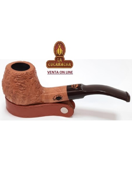 Pipa española Artesana La Cucaracha Bent Billiard Rugosa.