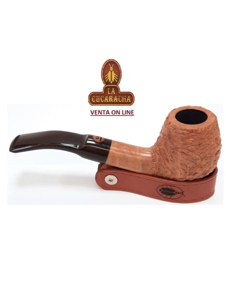 Pipa española Artesana La Cucaracha Bent Billiard Rugosa.