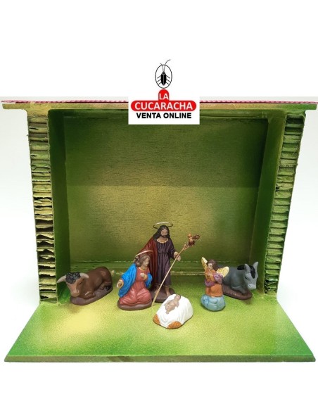 Pesebre Belen madera Nacimiento Artesanal 6.5 y12cm.