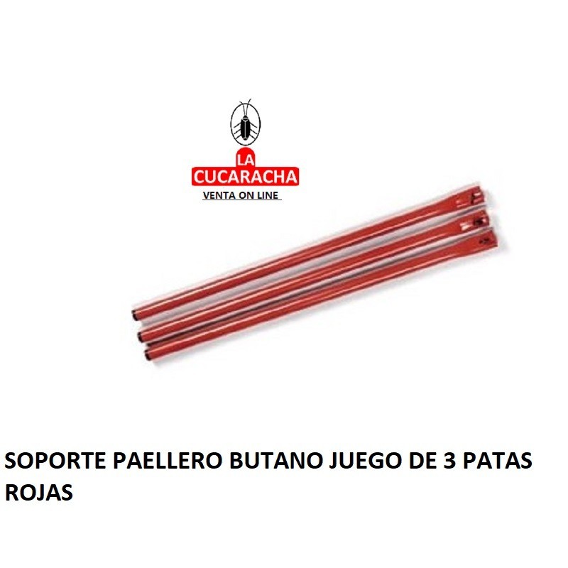 SOPORTE PAELLERO BUTANO JUEGO DE 3 PATAS ROJAS