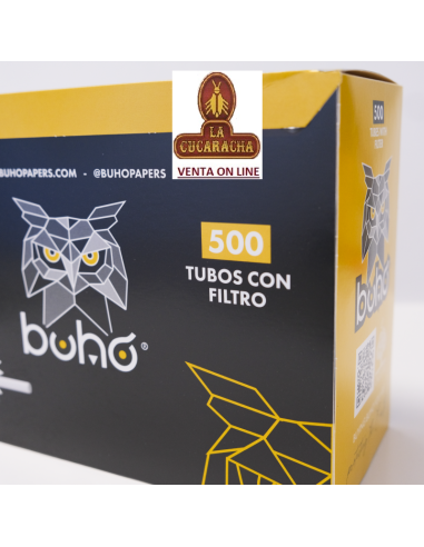 Caja 500 tubos cigarrillo vacios BUHO clasico.
