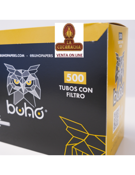 Caja 500 tubos cigarrillo vacios BUHO clasico.