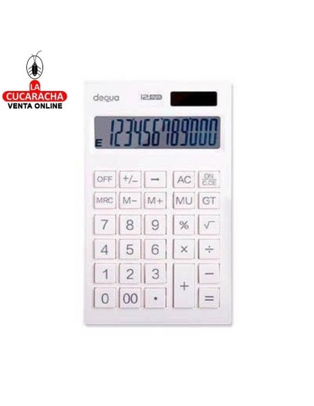 Dequa-Calculadora 040437 12 digitos blanco.