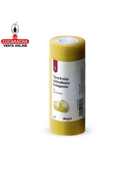 Dequa-Rollo Cinta Adhesiva 33x19 Transparente. PACK 8.