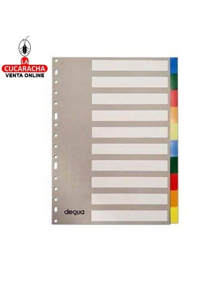 dequa-Separador A4 10 pestañas polipropileno.