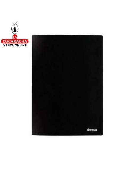 dequa-Carpeta 50 fundas polyplas folio negro.