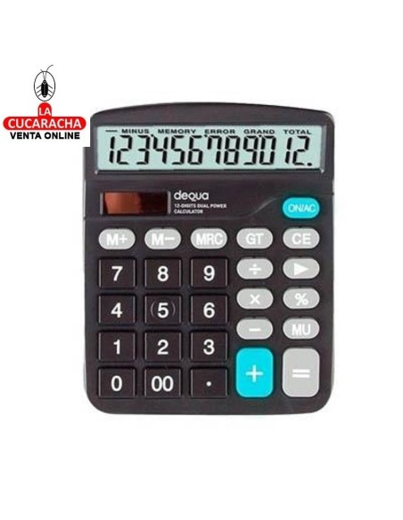 Dequa-Calculadora 12 digitos negro BL-756.