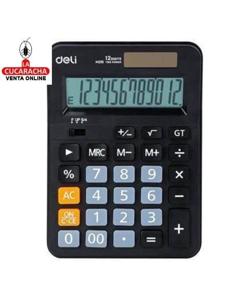 DELI-Calculadora bolsillo 12 dígitos negro EM210.