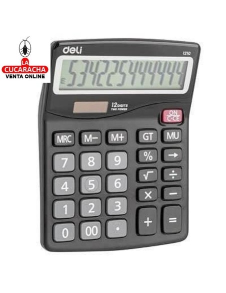 DELI-Calculadora 12 digitos Negro E1210.
