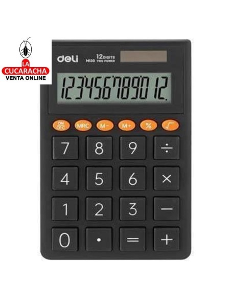 DELI-Calculadora 12 digitos Gris oscuro EM130.