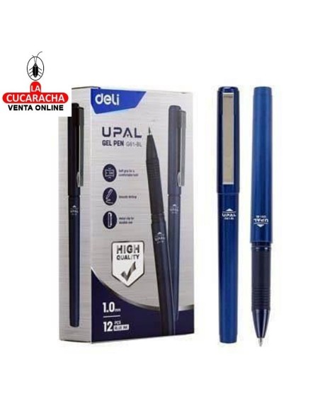 DELI-Rotulador Upal Ball 1.0 Azul Caja 12 EG61-BL.